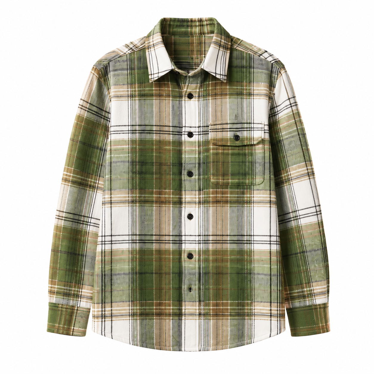 Basic Middles Skjorte - Green -White