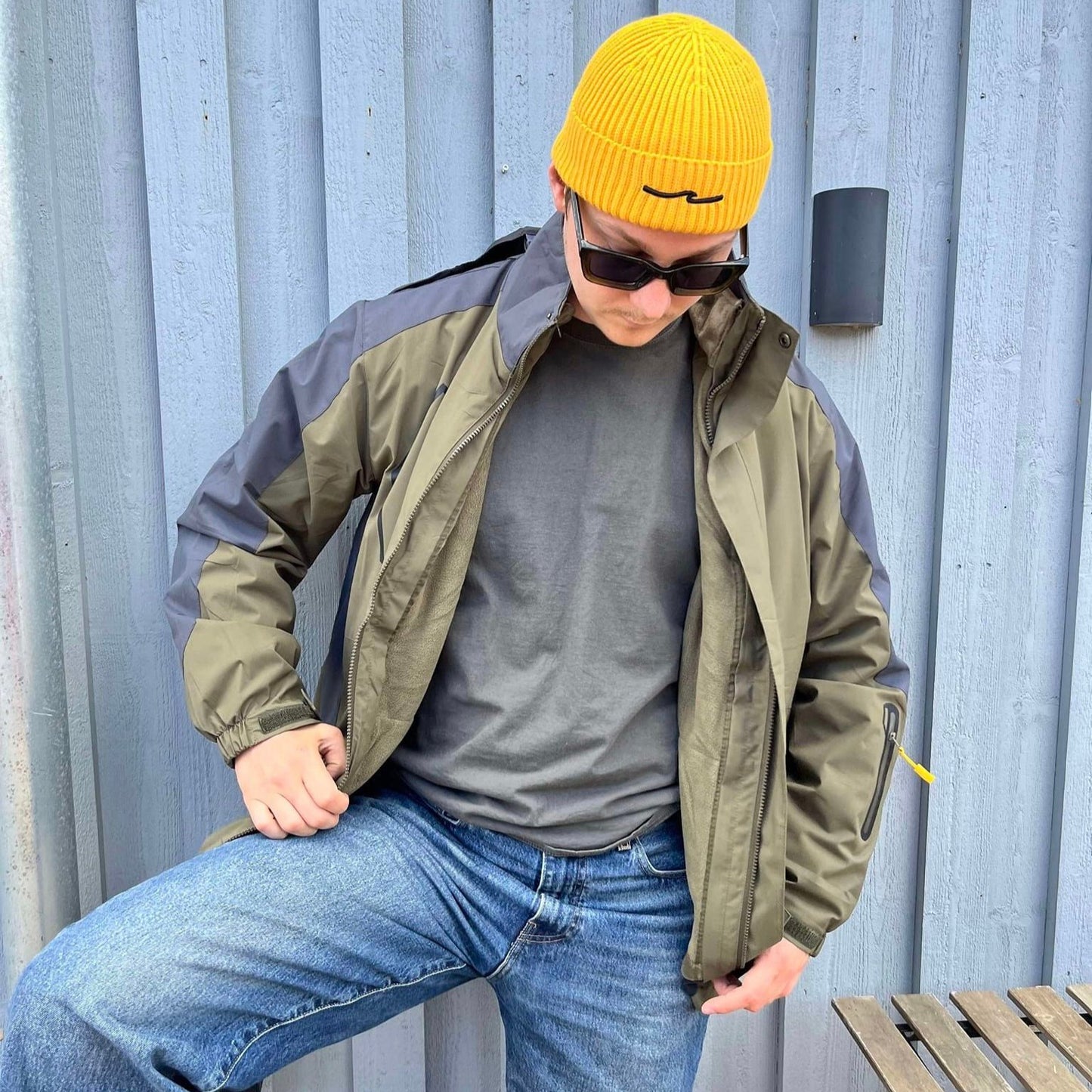 Skal jakke grøn - vind og vandtæt outdoor, unisex