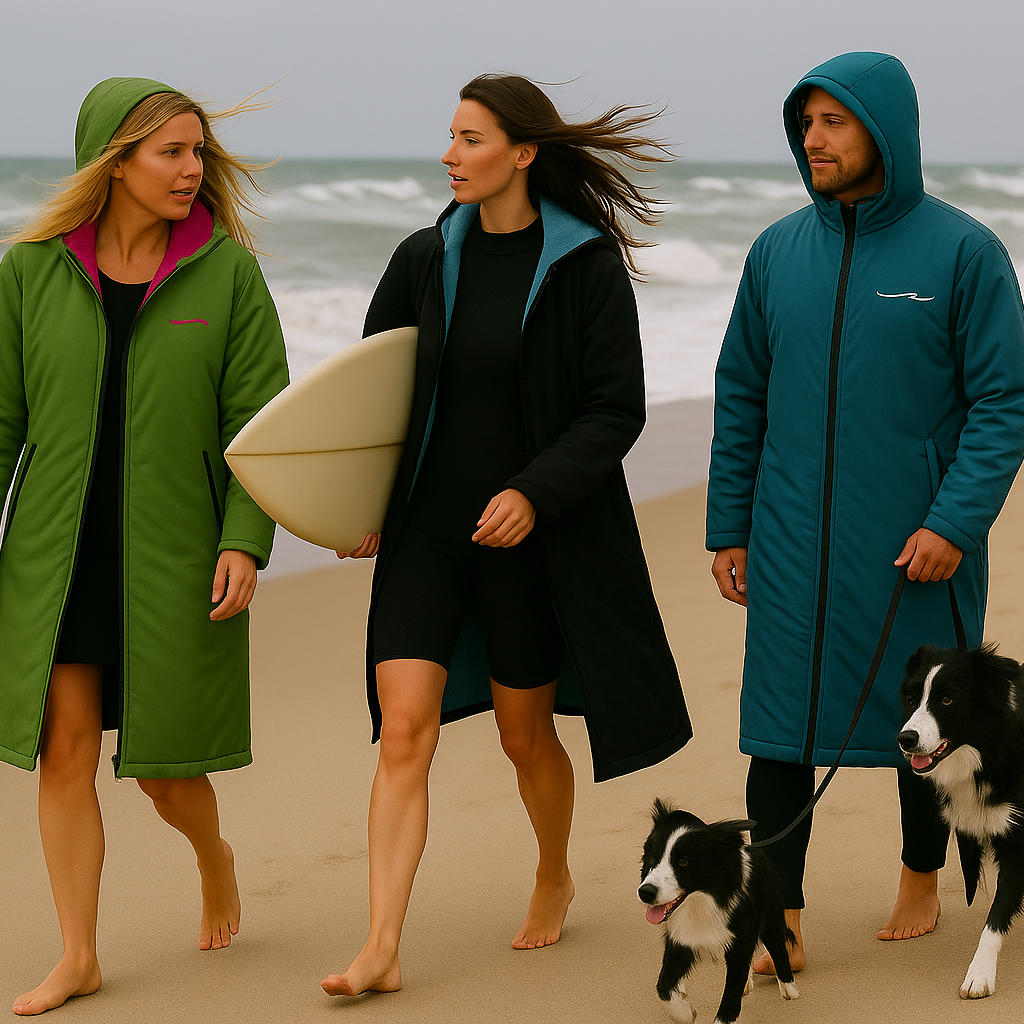 SWIMMER COAT 2.0 - Vandafvisende Frakke til Outdoor Aktiviteter, Grøn med pink for