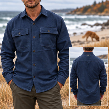 Denim skjorte med bomulds for,dark blue