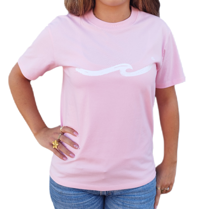 Brushed Wave T-shirt - Baby Pink