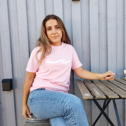 Brushed Wave T-shirt - Baby Pink