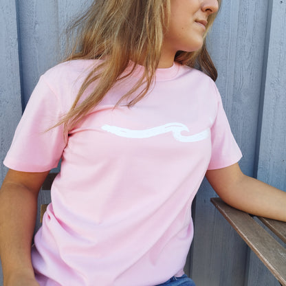 Brushed Wave T-shirt - Baby Pink