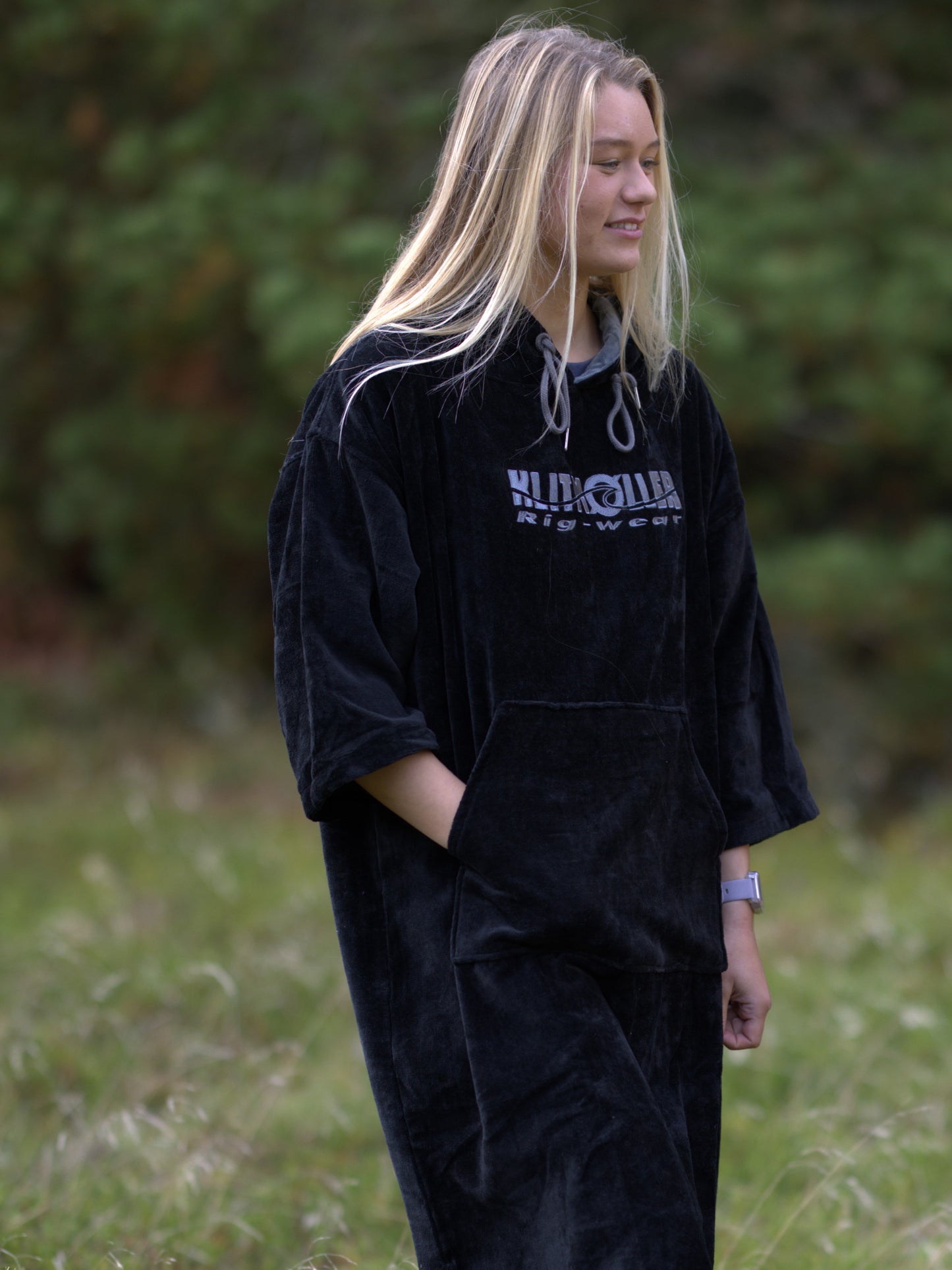 Wave Badeponcho - Black