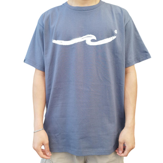 Brushed Wave T-shirt - Gray/Blue