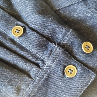 Denim skjorte med bomulds for,dark blue