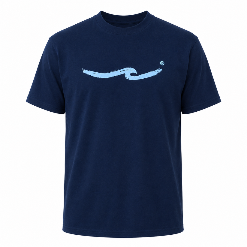 T-shirt Brushed Wave Navy Blue