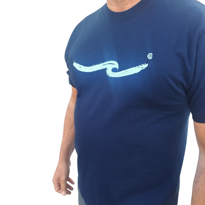 Brushed Wave T-shirt - Navy