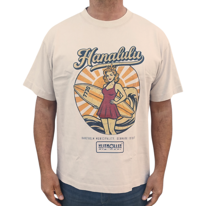 Hanalulu Vintage Oversize T-shirt Beige
