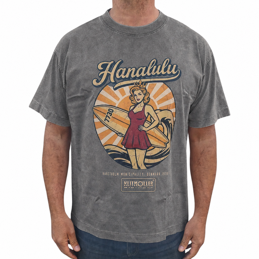 Hanalulu Vintage Oversize T-shirt Grey