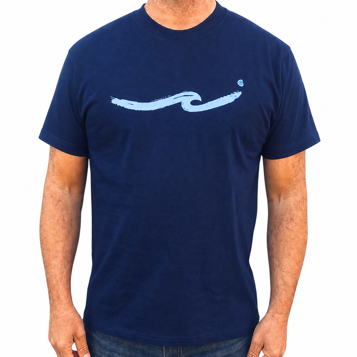 Brushed Wave T-shirt - Navy