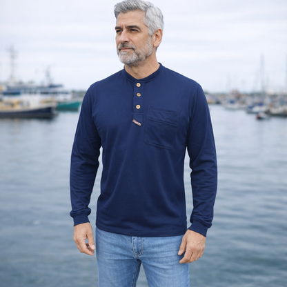 Grandad T-shirt, Navy blue