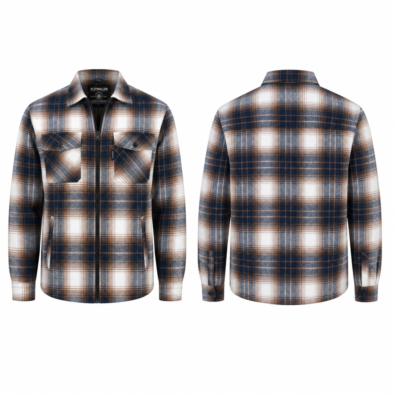 Oceanman skjorte med foer,  Navy/Beige