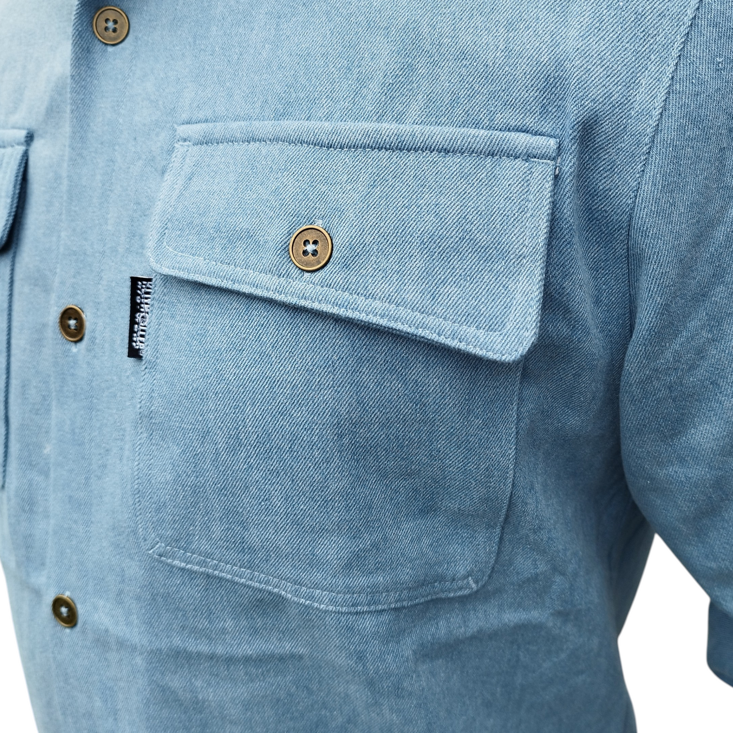 Denim skjorte med bomuldsfoer
