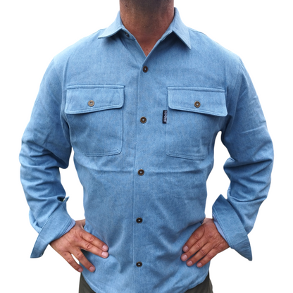 Denim skjorte med bomuldsfoer