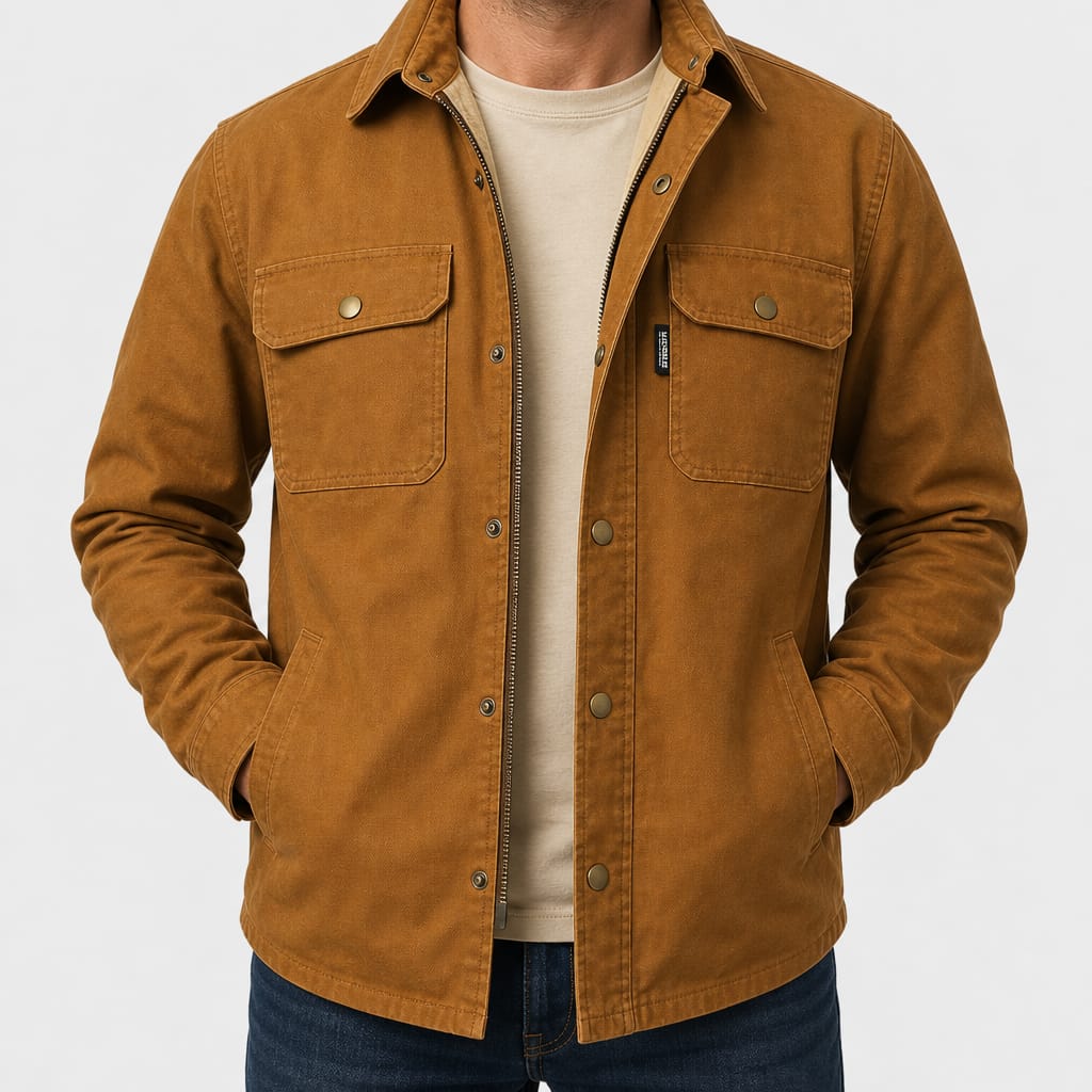Sidelommer på MOTO 181 Canvas Jacket i Desert Brown