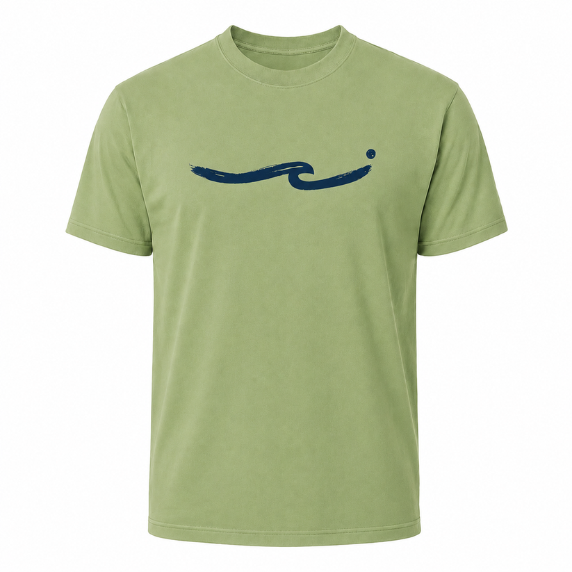 T-shirt Brushed Wave Matcha Green