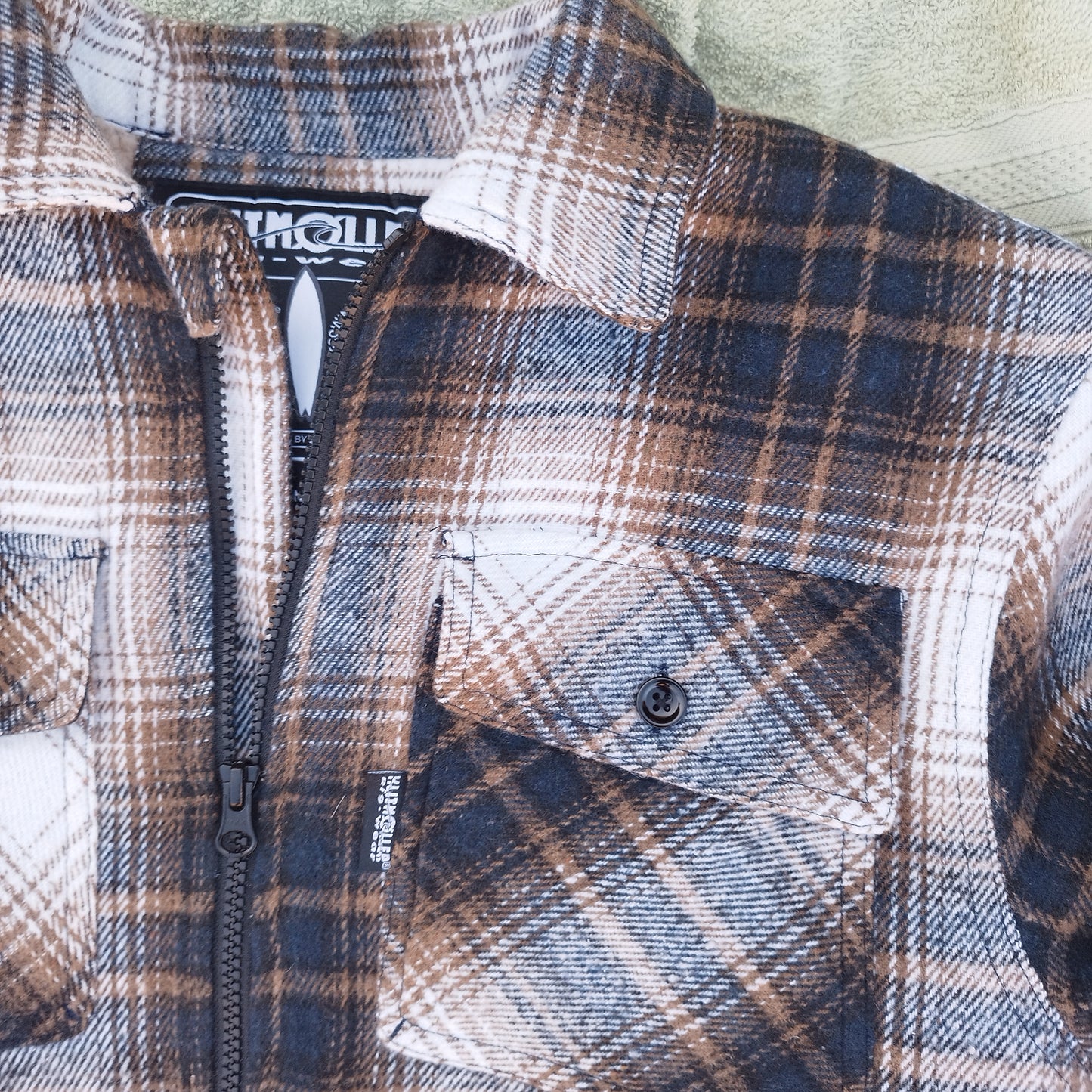 Oceanman skjorte med foer,  Navy/Beige