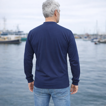 Grandad T-shirt, Navy blue