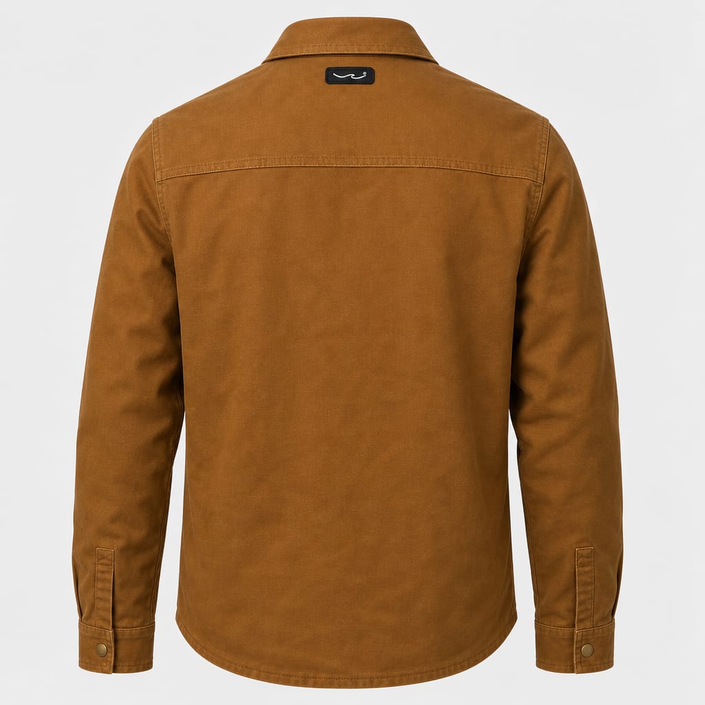 Vævet bølge-logo patch i nakken på MOTO 181 Canvas Jacket
