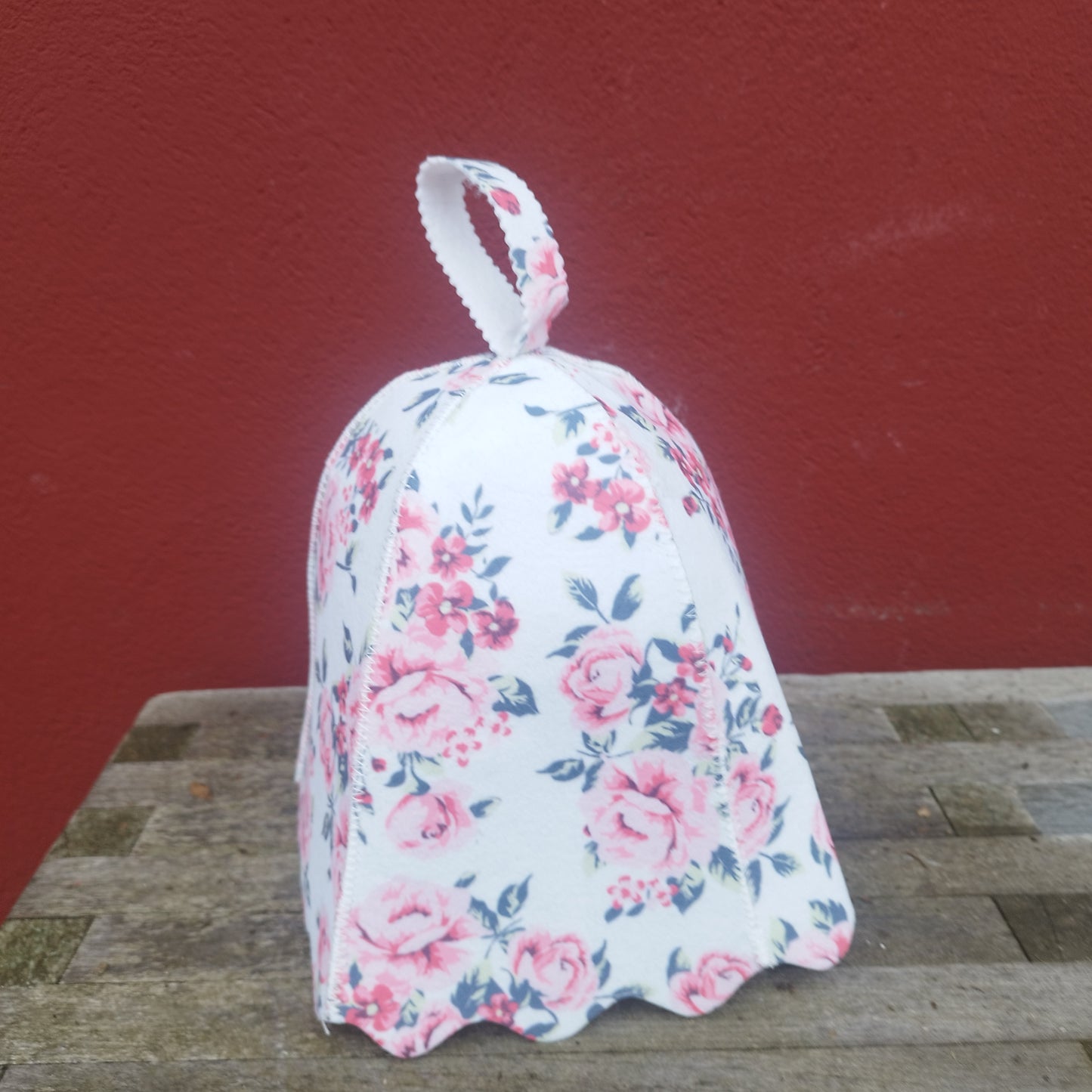 Sauna filt hue Roses i 1,5mm kunst uld.