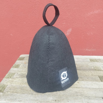 Sauna filt hue Gus i sort kunst uld.