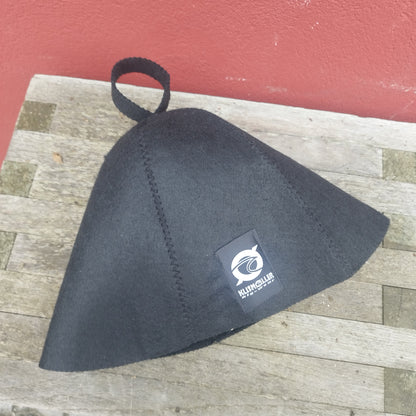 Sauna filt hue Gus i sort kunst uld.