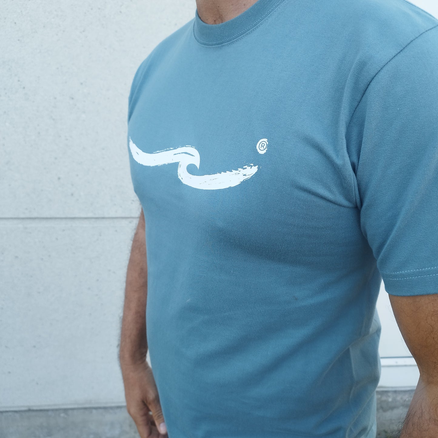 Brushed Wave T-shirt - Lys blå