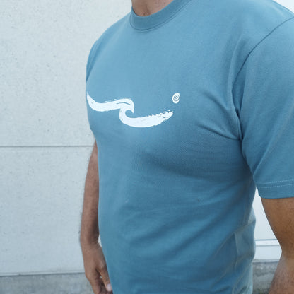 Brushed Wave T-shirt - Lys blå