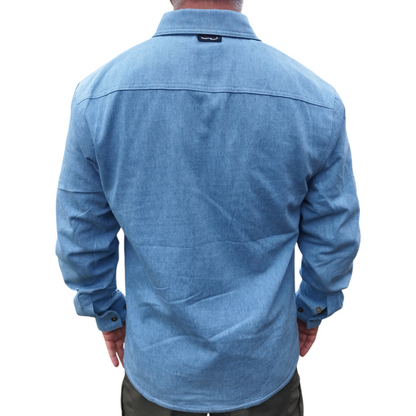 Denim skjorte med bomuldsfoer