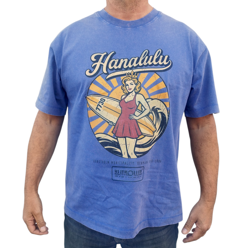 Hanalulu Vintage Oversize T-shirt Blue