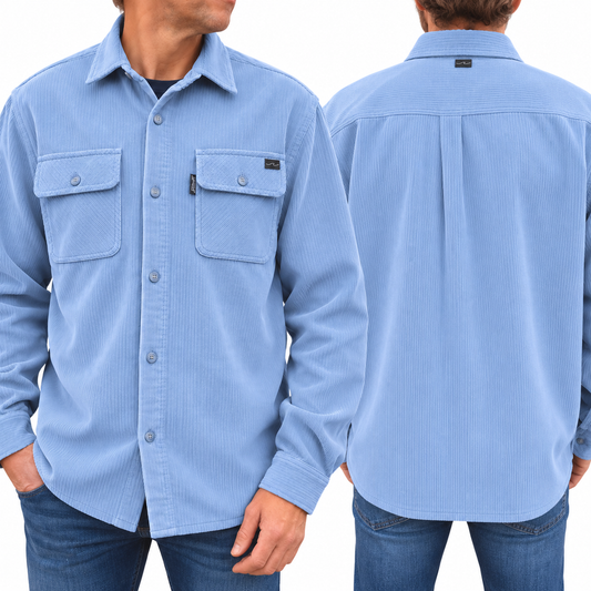 Shirt Fløjl  - Corduroy, Faded skyblue