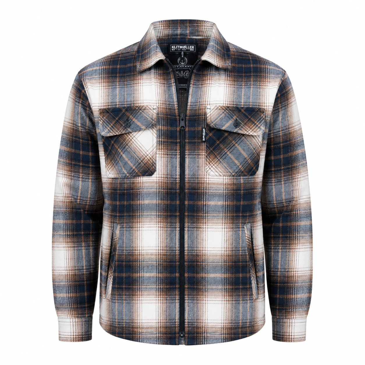 Oceanman skjorte med foer,  Navy/Beige