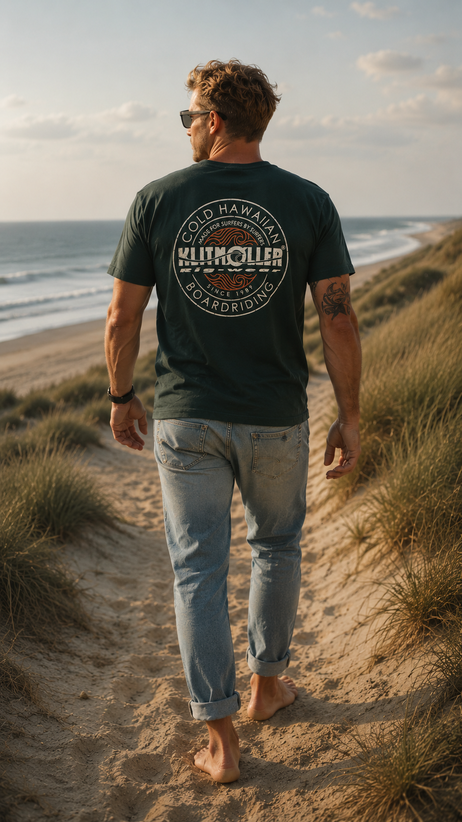 Cold Hawaiian Boardriding T-Shirt - Dark Green