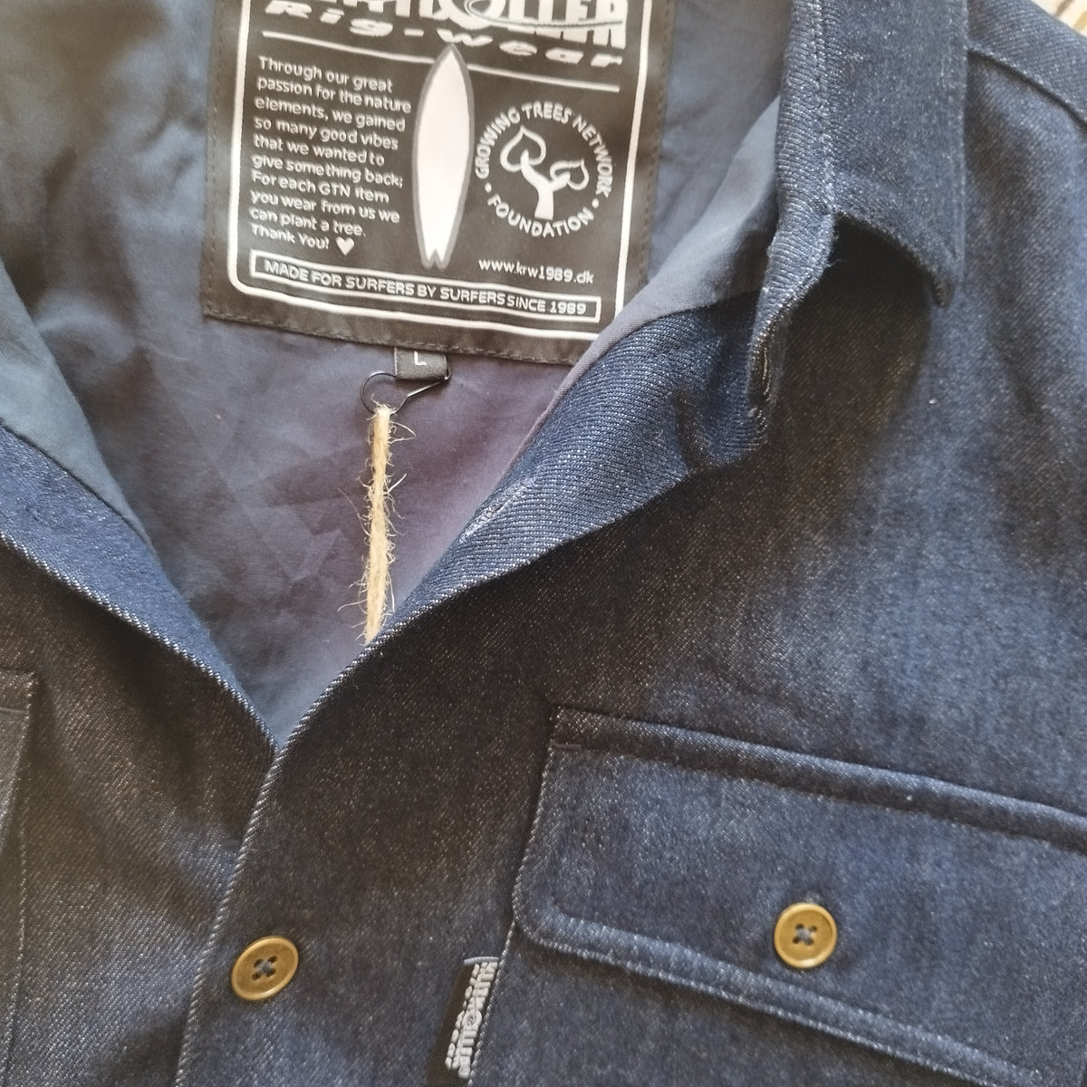 Denim skjorte med bomulds for,dark blue