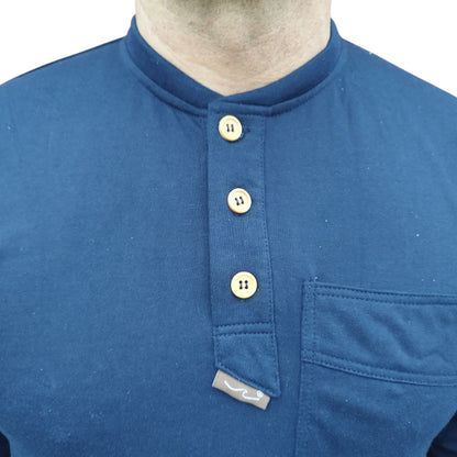 Grandad T-shirt, Navy blue