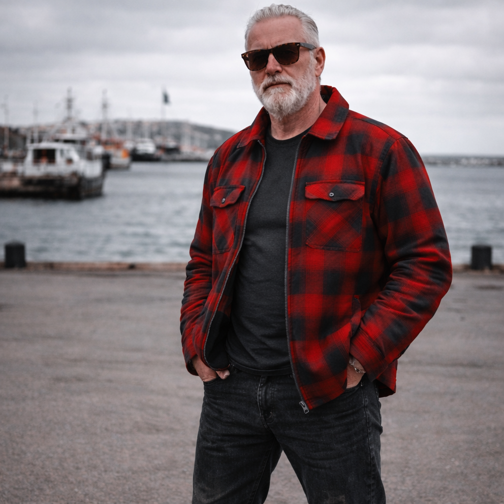 Oceanman skjorte med foer - Red