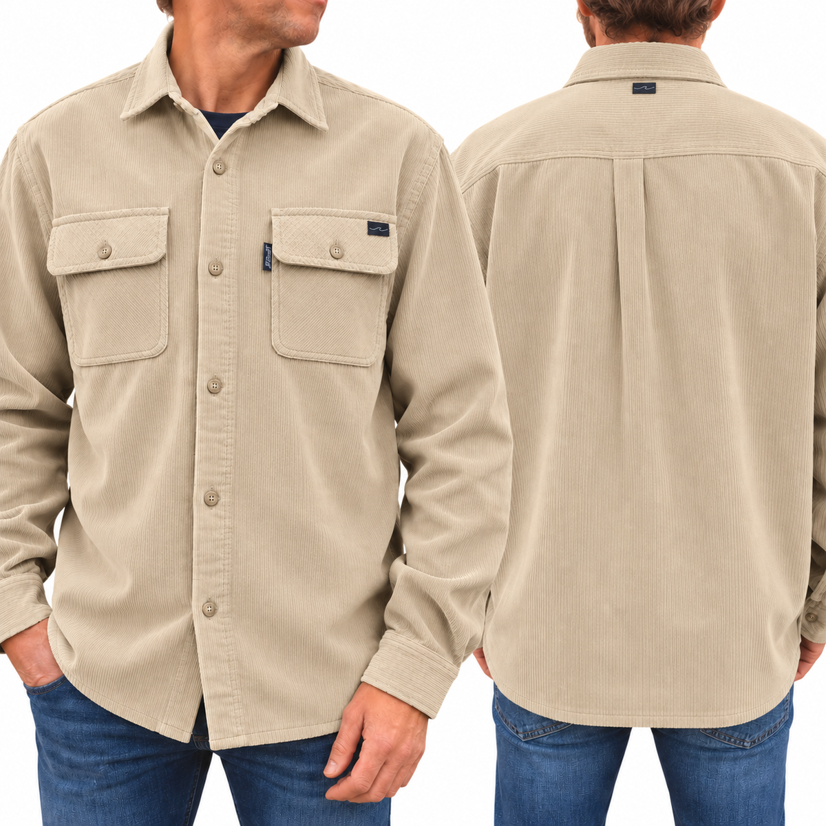 Shirt Fløjl  - Corduroy, Faded Beige