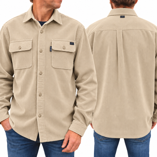 Shirt Fløjl  - Corduroy, Faded Beige